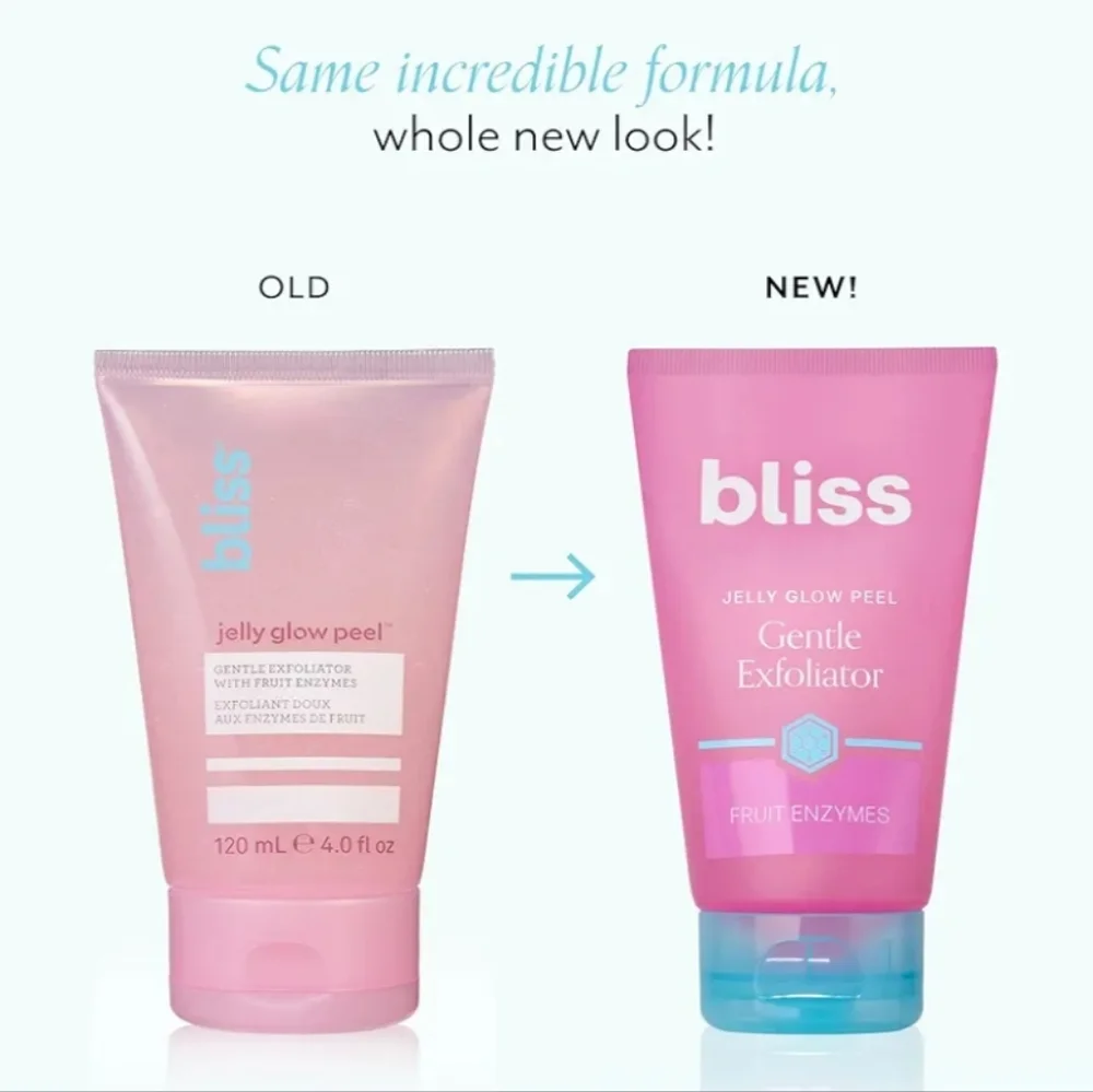 Bliss Jelly Glow Peel Gentle Exfoliator with Fruit Enzymes, 120ml New